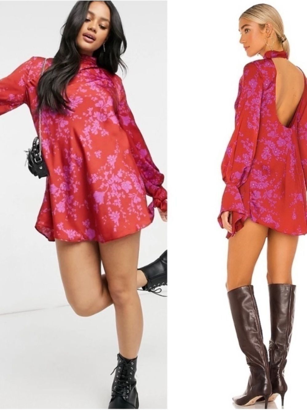 NWT Free People Aries Mini Dress in Romantic Combo